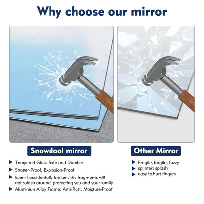 Snowdool Home Gym Mirror, 48''X24''(Each) -3PCS Full Body Mirror for Yoga, Garage, Dance Studio, Anti-Rust, Tempered Glass,Frameless Mirrors, Wall-Mounted Large Workout Mirrors