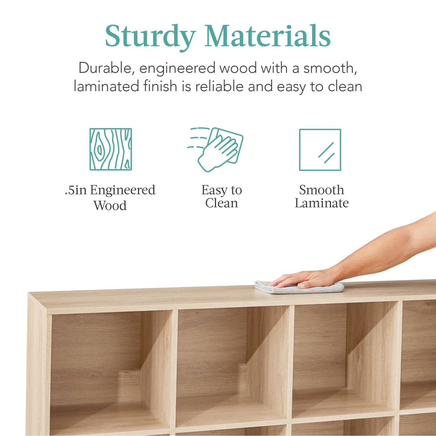 Best Choice Products 8-Cube Storage Organizer, 11in Shelf Opening, Bookcase, Display Shelf, Customizable w/ 3 Removable Back Panels – Light Oak