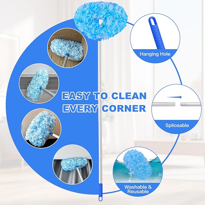 Ceiling Fan Cleaner Duster Reusable Microfiber Ceiling Fan Blade Cleaner