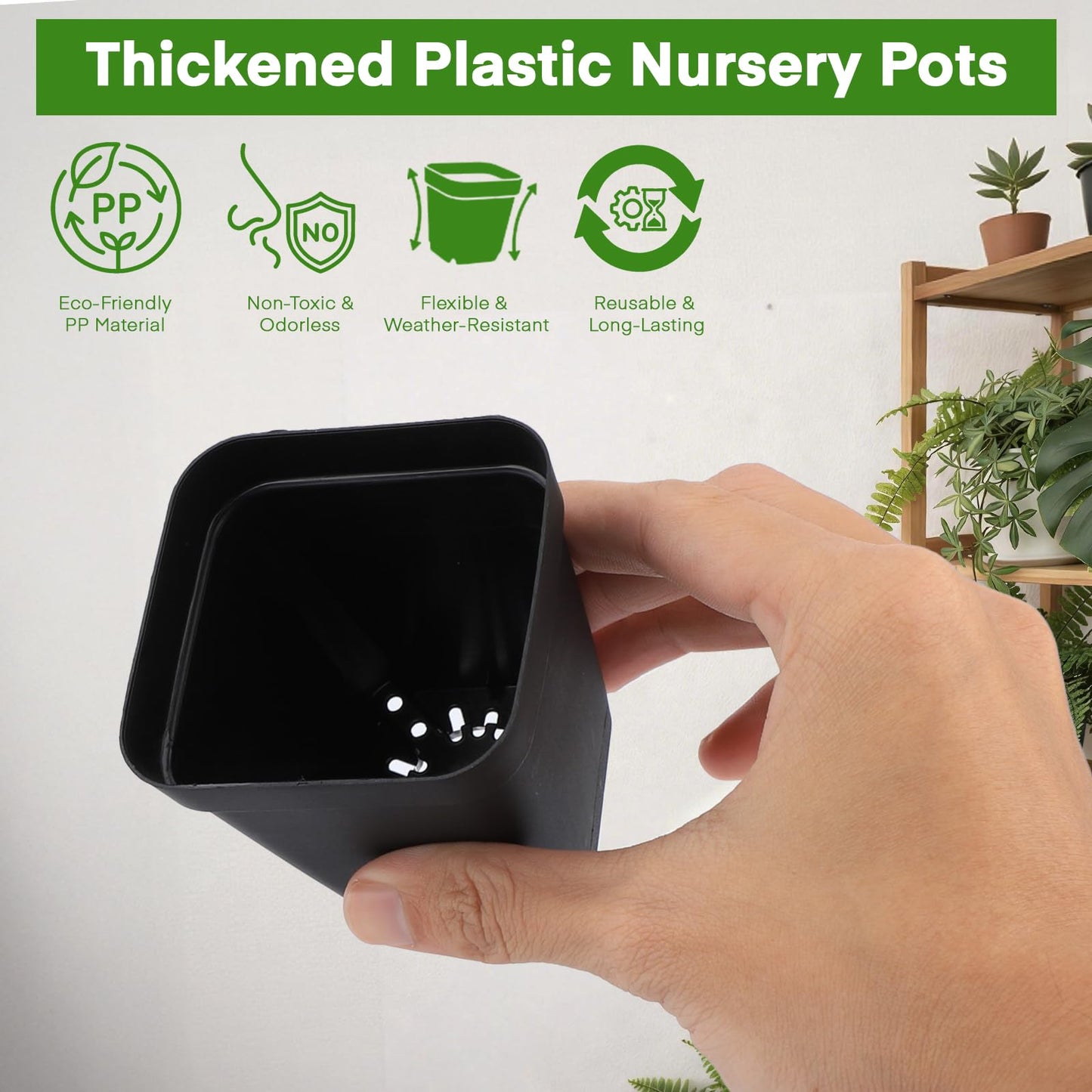 GREANER 4PCS Seed Starting Trays 12 Inch, 60PCS 2.7 Inch Sturdy Seedling Pots with Drain Holes and 20PCS Plant Labels for Indoor&Outdoor Use