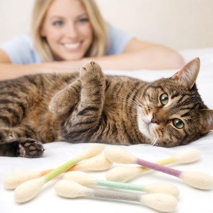Glaciart One Swabs Cat Toys with Catnip - 6 Pk | Durable for Chew, Cute Cat Toys Interactive Kitty for Boredom, Exercise, & Play | Filled w/Organic Catnip for Anxiety & as Digestive Aid | Gift Idea