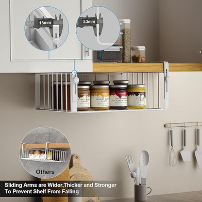 2Pack Under Shelf Basket Organizer, Adjustable Hanging Holder Storage