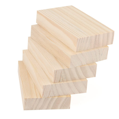 LEXININ 10 PCS Unfinished Wood Blocks, 5 x 3 x 1 Inch Wooden Cubes, Whittling Blocks for Crafts, DIY Projects, Carving