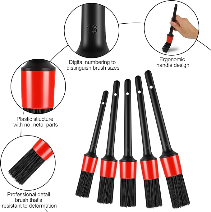 13PCS Car Detailing Brush Set, Car Detailing Brush Kit, Ultra No Soft Scratch