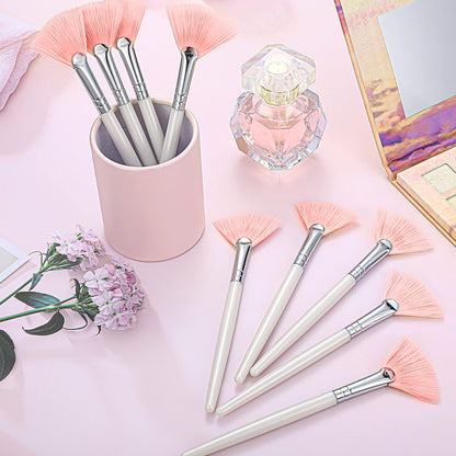 9 Pieces Facial Fan Mask Brushes, Soft Facial Applicator Brushes Tools for Peel Glycolic Makeup for Mud Cream(Champagne)