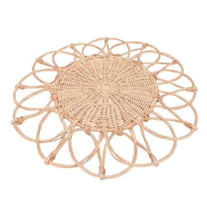 GIFTER Handcrafted Woven Rattan Wall Hanging Rustic Nature-inspired Art Decor for Farmhouse Living Room Bedroom More