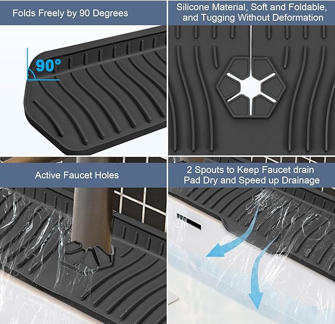 Faucet Guard - 90 Foldable Draining Mat
