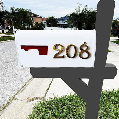 Bronze Mailbox Numbers Door Address Sign Stickers for Outside, Stick on Aprtment Office Home Room Doors, Aged Metal Shiny, Waterproof and Durable.(Bronze, 2.75" - Set of 20)