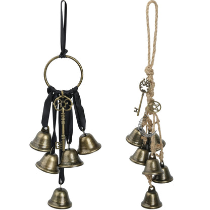 2 Pieces Witch Bells for Door Knob, Witch Wind Chimes Hanger Protection, Witchcraft Supplies Witchy Things, Magic Witching Bell Wreath Decor for Home Door Room