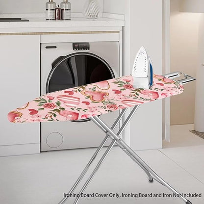 Pink Rose Ironing Board Cover Love Heart Iron Board Cover Thick Romantic Home