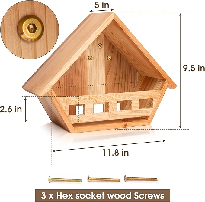 SWANGSA Cedar Mourning Dove Nesting Box, Birdhouses for Outdoor Doves and Other Small Birds