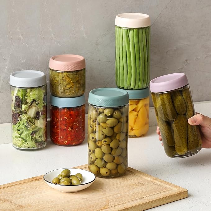 NETANY 6-pack 24oz Glass jars