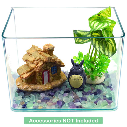 WAYBER Decorative Crystal Pebbles, 1 Lb/460g (Fill 0.9 Cup) Natural Quartz Stones Aquarium Gravel Sea Glass Rock Sand for Fish Turtle Tank/Air Plants Decoration