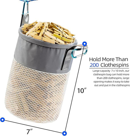 Mesh Clothespin Bag Holder Outside, Ventilation and Moisture Resistance