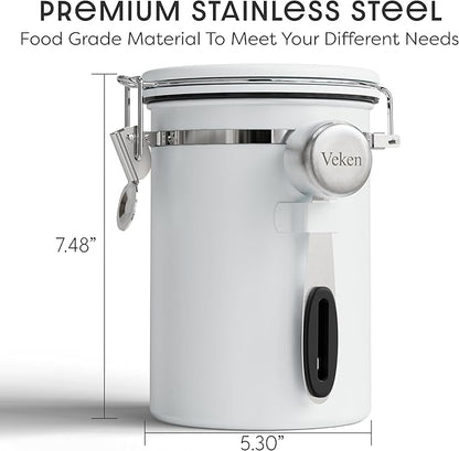 Veken Coffee Canister with Window, Easter Gifts Airtight Stainless Steel