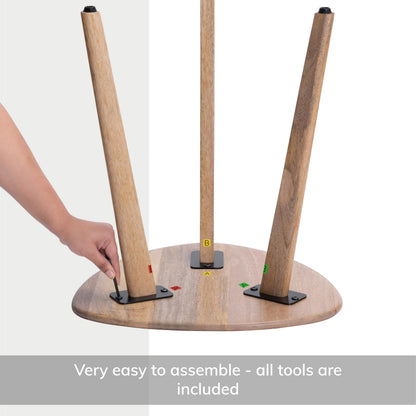 MH London Side Table - Wandsworth Wooden End Table - Exclusively Designed Hand Crafted Large Tables - Contemporary Triangle End Table for Living Room, Bedroom Bedside Tables and Office, Natural