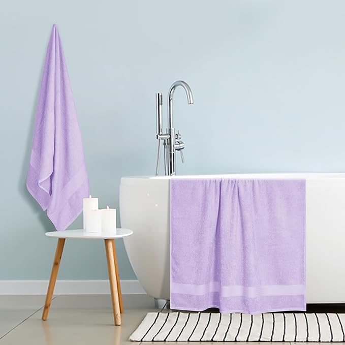 GLAMBURG Premium Cotton Oversized 2 Pack Bath Sheet 35x70-100% Pure Cotton