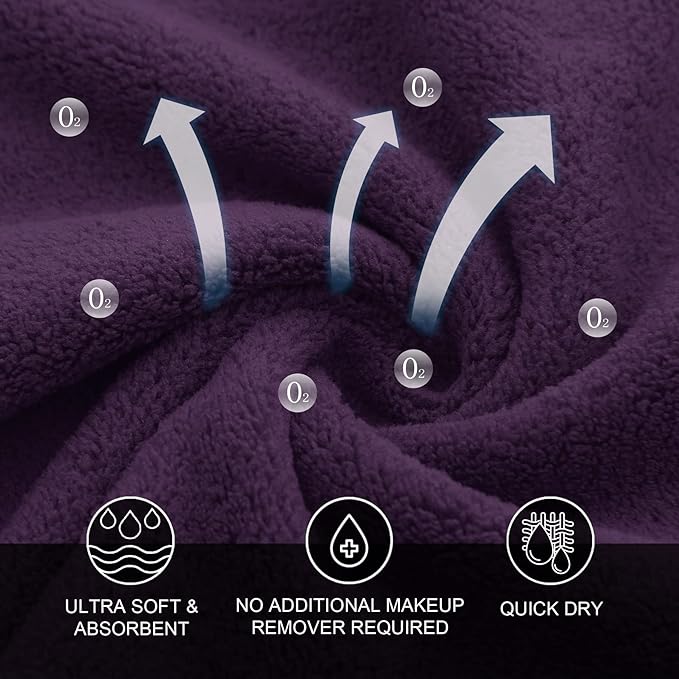 MOONQUEEN Microfiber Facial Cloths Fast Drying Washcloth 12 Pack