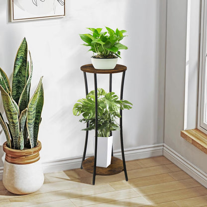 YINMIT Plant Stand Indoor, 2 Tier Small Plant Stand, Corner Flower Pot Stand, Plant Tables Indoor, Planter Pot Holder for Balcony Garden Patio Living Room