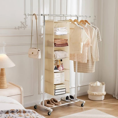 MAX Houser 6 Tier Shelf Hanging Closet Organizer, Closet Hanging Shelf