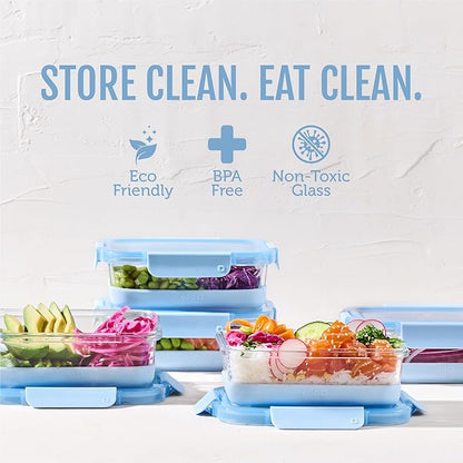 Ello Duraglass 3.4 Cup Meal Prep Sets 10Pc, 5 Pack Set- Glass Food Storage