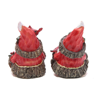 Hodao Christmas Santa Gnome Figurines, Set of 2 – Red Hat Woodland Gnomes with Cardinal, Poinsettia Bouquet & Holiday Wreath – Winter Decor & Gift for Tiered Tray, Mantel, Tabletop, Windowsill