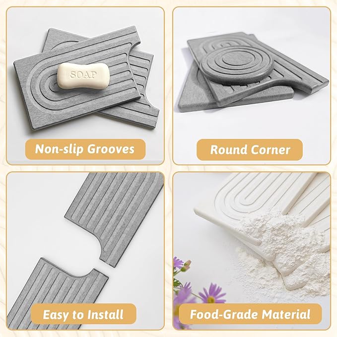 Stone Faucet Mat For Kitchen Sink, Super Absorbent, Sink Stone Quick Dry Around
