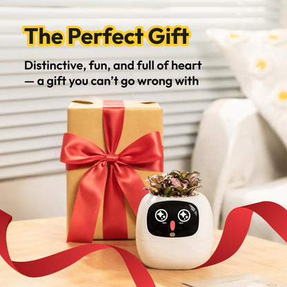 PLANTSIO Ivy Interactive AI Desk Companion, Smart Plant Pet with 100+ Expressions, Cute Indoor Planter for Office Decor, Unique Gift for Plant Lovers & Coworkers(Lemon)