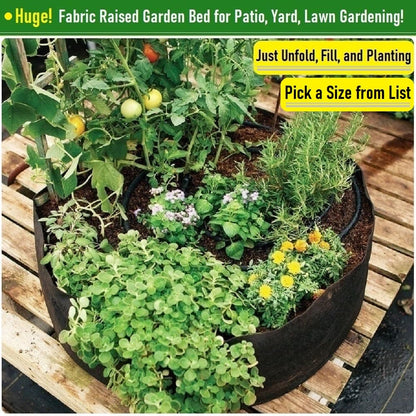 200 Gallon Big Raised Garden Bed Bag (50x24 inch) Large Plant Grow Bag for Tomato,Potato Planter,Herbs Veggies Planter,Flower Bed,Plant Container,Yard Waste,Lawn Debris,Leaf Bag with Gardening Gloves