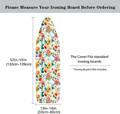 Vintage Floral Ironing Board Cover and Pad 15x54