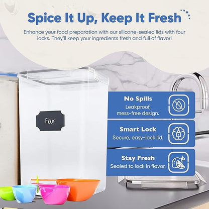 Chef's Path Extra Large Tall Airtight Food Storage Containers, Airtight Food