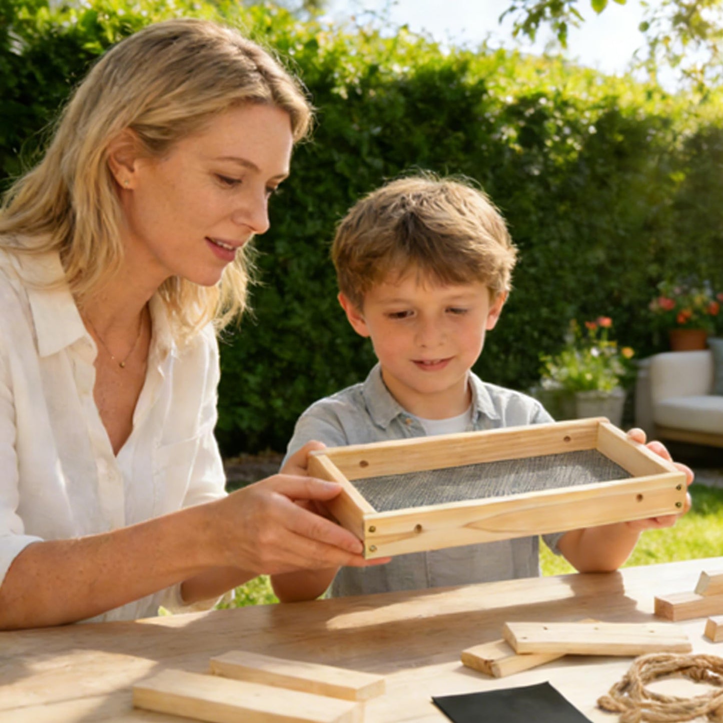 Squirrel Picnic Table Feeder, DIY Wood Building Kits with Paint Set,for Wild Birds, Chickens, Ducks, Squirrels & Other Poultry, Build Your Own Bird Feeder