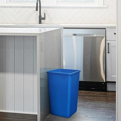 Rev-A-Shelf 2-Pack 35 Quart Polymer Replacement Trash Bin, Recycle Waste Garbage Container for Kitchen Cabinet Pullouts, Blue, RV-35-22-2 - Large Plastic Bins for Home and Office