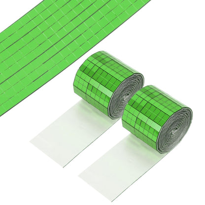PATIKIL 5x5mm Self Adhesive Mirrors Mosaic Tiles, 3840 Pcs Square Mini Glass Mosaic Disco Tile Sticker for DIY Craft Disco Ball Party Decoration, Green