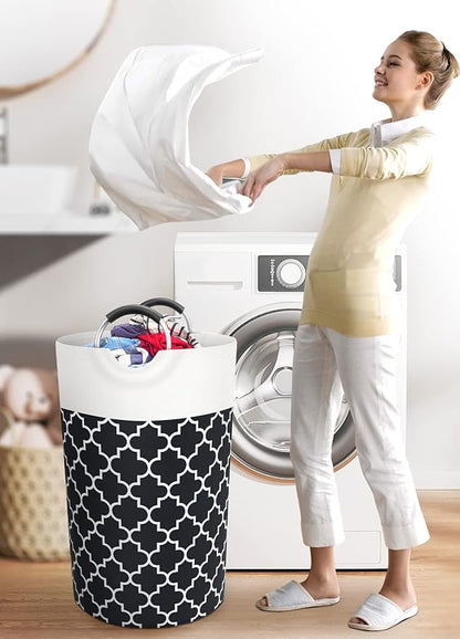 Large Laundry Hampe Basket Washing Bin Clothes Bag Collapsible Tall