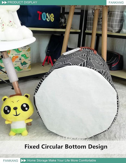 FANKANG Storage Basket, Nursery Hamper Canvas Laundry Basket Foldable