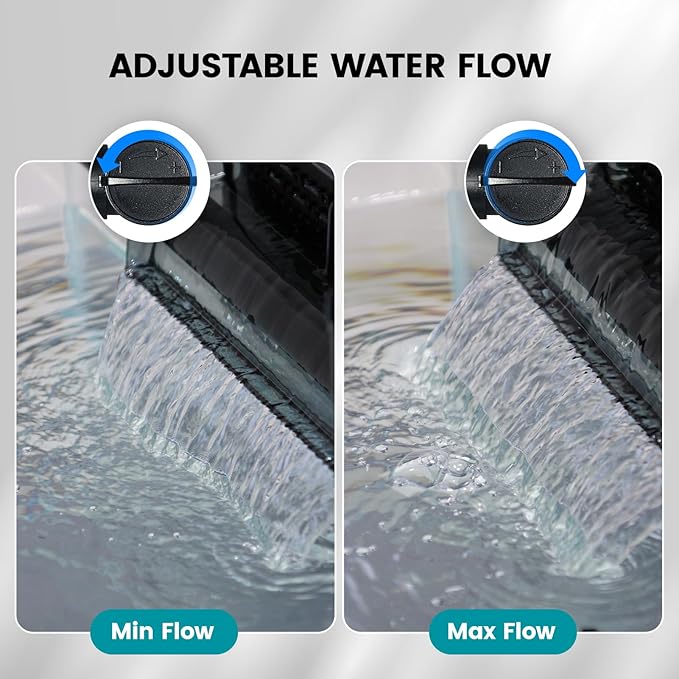ANILUV Aquarium Filter with Surface Skimmer & LED Indicator Light | Hang On Back Power Filter 55-80 Gallon Aquarium for SPF-75