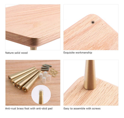 CRAFT KITTIES Monitor Stand Wood Riser with 4 USB Ports, Computer Monitor Stand with America Walnut Data Transfer Charging Hub -Compatible with Computer, Mac, PCs, Smartphone, 20.5*8.3in