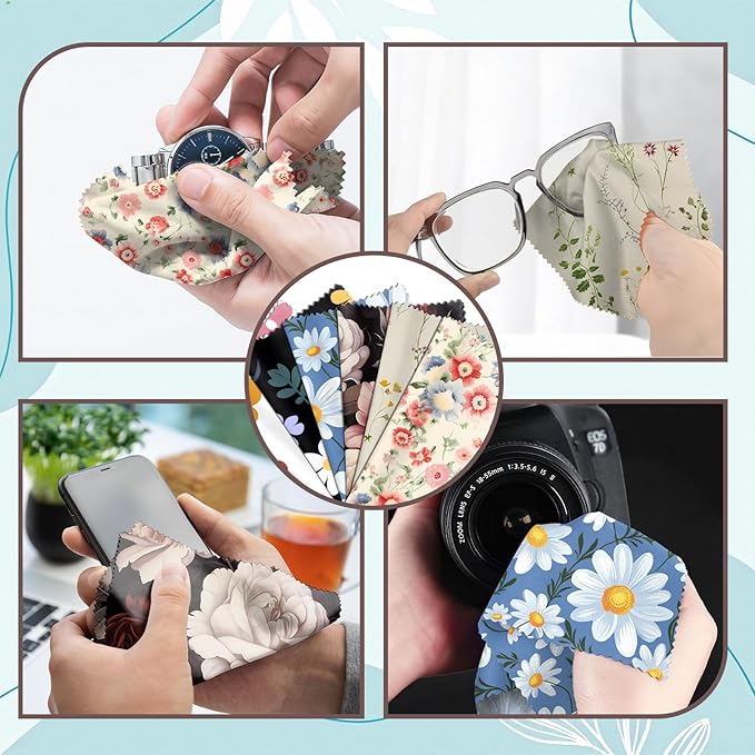 6 PCS Glasses Cleaning Cloth Eyeglass Lens Microfiber Cleaning Cloth Reusable