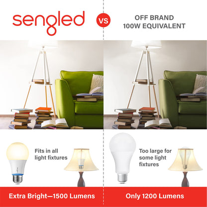 Sengled Smart Light Bulbs, Zigbee Hub Required, Works with Alexa and SmartThings, Voice Control with Google Home and Echo with built-in Hub, Soft White 60W Equivalent A19 Dimmable Smart Bulbs, 4-Pack