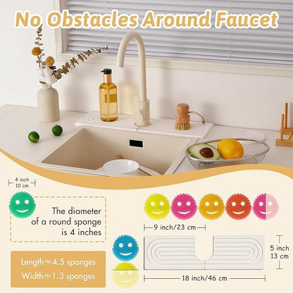U Shape Sink Draining Mat Behind Faucet, Super Absorbent Diatomite Fast Drying
