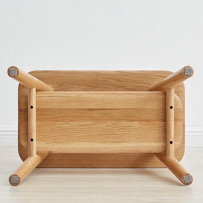 GDFStudio Solid Wood Entryway Shoe Bench with Coat Rack, Mid Century Modern Hall Tree with Cushion Seat, Shoe Storage Shelf and Cloth Hanger for Hallway, Natural