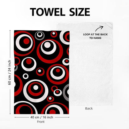 Red Black Grey White Kitchen Dish Towels Set of 4, Soft Absorbent Modern