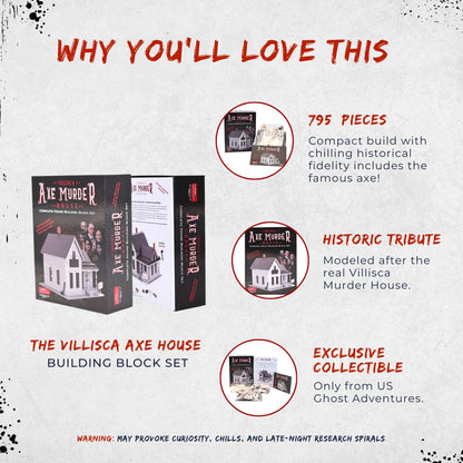 US Ghost Adventures Villisca Axe Murder House Complete Building Block Set, Historic Crime Scene Model Kit, 795 Pieces, Ages 13+, 7.4 x 7.4 x 6.42 Inches