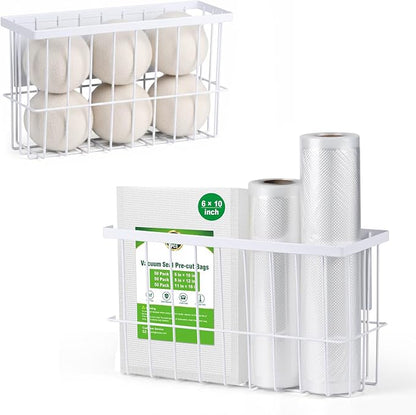 2-Pack Magnetic Laundry Basket, Dryer Ball Holder Lint Bin for Laundry Room | Magnetic Metal Laundry Storage