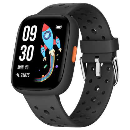 BIGGERFIVE Smart Watch for Kids, 1.8" Fitness Tracker Watch Pedometer, Heart Rate, Sleep Monitor, IP68 Waterproof, Calorie Step Counter, Puzzle Games with/Without APP for Girls Boys Teens 5-16, Black