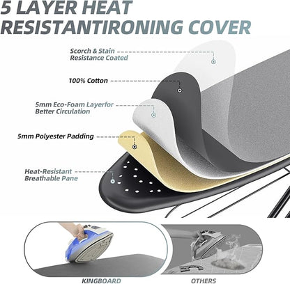 KINGBOARD Ironing Board, Compact Iron Board Full Size