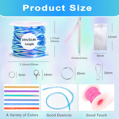 Karsspor Glitter/Laser/Normal Lanyard String Kit - 24 Rolls Gimp String, Plastic Lacing for DIY Bracelets, Key Chains, Pony Beads and Lanyards (788 Feet)