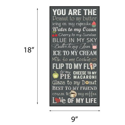 P. Graham Dunn You are The Peanut to My Butter Love of My Life 18 x 9 Wood Wall Plaque Sign