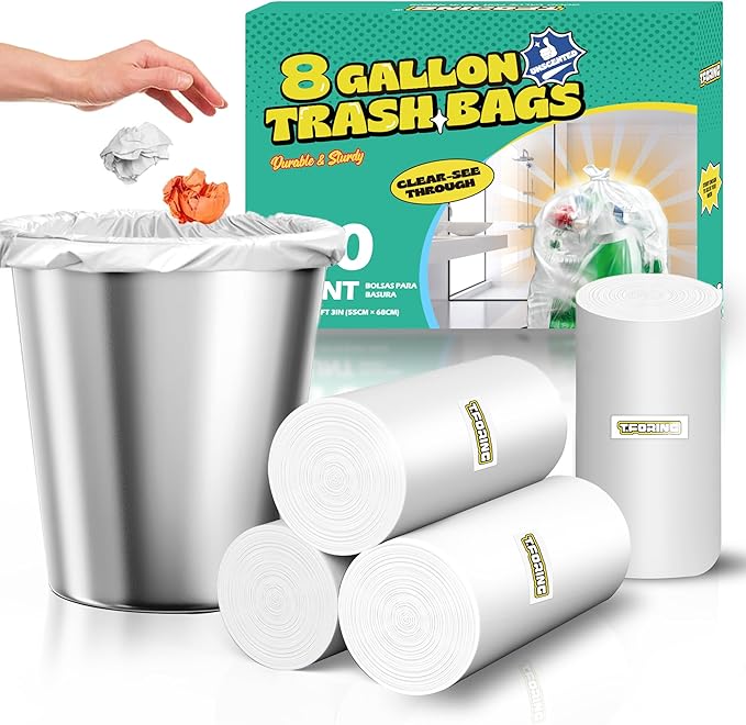 120 Count 8 Gallon Trash Bags Unscented